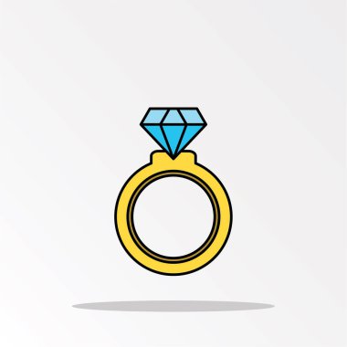 elmas sadece vektör illüstrasyon ile yüzük 