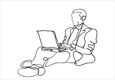 Takım elbise iş concept.flat tasarlamak erkekte.