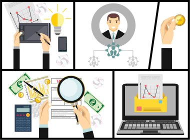 İş analytics kavramı tema. Vektör çizim
