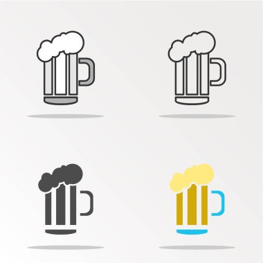 bira ile kupalar seti sadece vektör illüstrasyon  