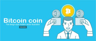 Bitcoin Banner sadece vektör illüstrasyon  