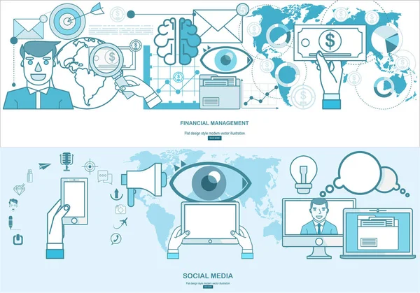 Konsep Ilustrasi Desain Yang Datar Untuk Analisis Bisnis Laporan Keuangan - Stok Vektor