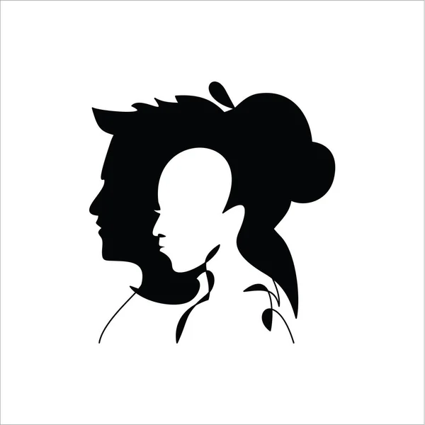 Silhouette Masculine Féminine Illustration Simplement Vectorielle — Image vectorielle