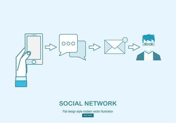 Rede Social Simplesmente Ilustração Vetorial —  Vetores de Stock