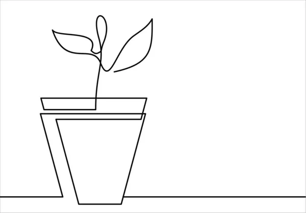 Pflanze Topf Einfach Vektorillustration — Stockvektor