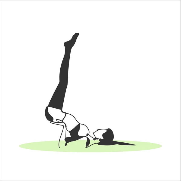 Woman Stretching Simply Vector Illustration — Stock Vector