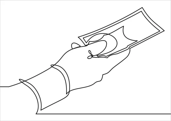 Hand Hållande Sedel Helt Enkelt Vektor Illustration — Stock vektor