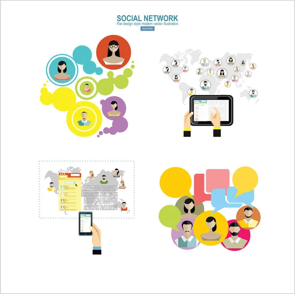 Sieci Społecznej Prostu Wektor Ilustracji — Wektor stockowy