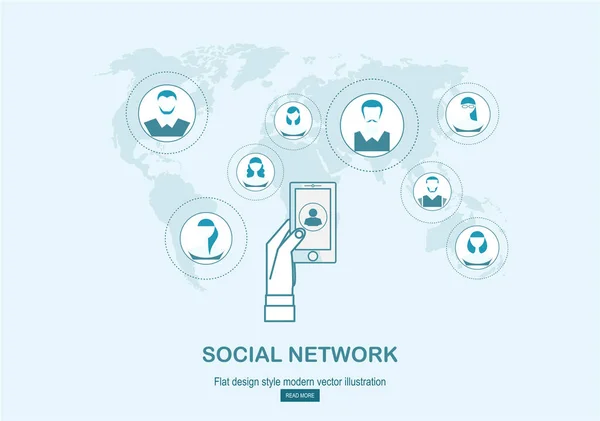 Sieci Społecznej Prostu Wektor Ilustracji — Wektor stockowy
