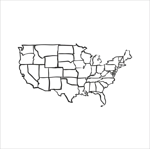 Usa Map Einfach Vektorillustration — Stockvektor