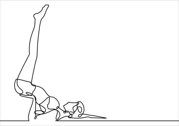 Vrouw Stretching Gewoon Vector Illustratie — Stockvector