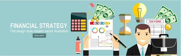 Strategia Finanziaria Semplicemente Illustrazione Vettoriale — Vettoriale Stock