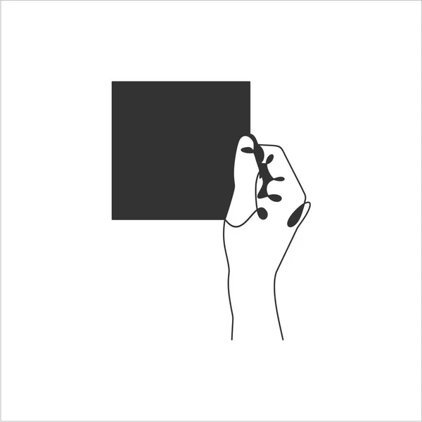 Hand Holding Blad Gewoon Vector Illustratie — Stockvector