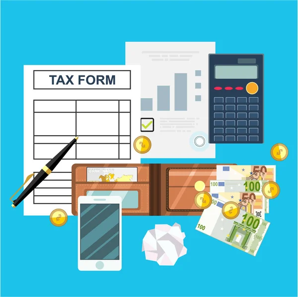 Tax Form Simply Vector Illustration — Stock Vector
