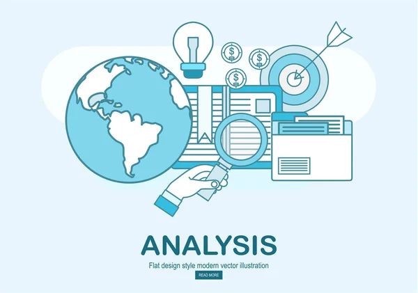 平面设计插画概念为业务分析 财务报告 团队合作 项目管理和发展 — 图库矢量图片