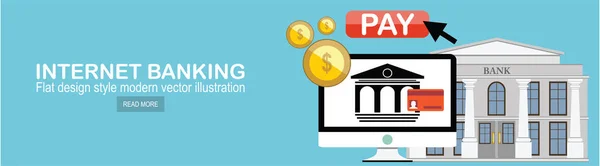 Internet Banking Semplicemente Vettoriale Illustrazione — Vettoriale Stock