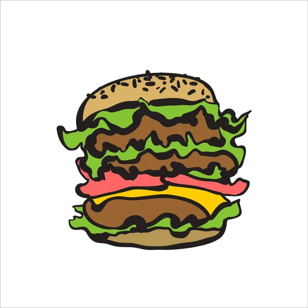 Burger Einfach Vektorillustration — Stockvektor