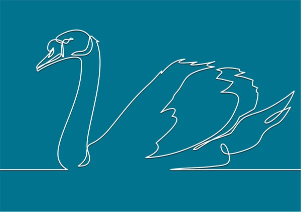 Cisne Simplemente Vector Ilustración — Vector de stock