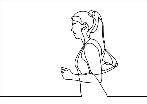 Mujer Corriendo Simplemente Vector Ilustración — Archivo Imágenes Vectoriales