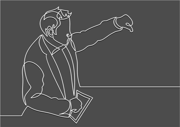 Man in suit business concept.flat design illustration.