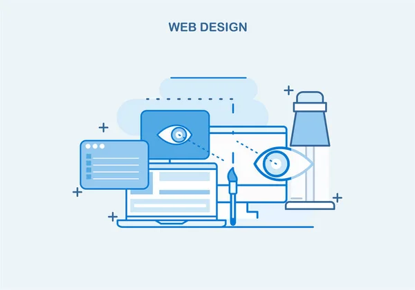 Bannière Web Design Illustration Vectorielle Simple — Image vectorielle