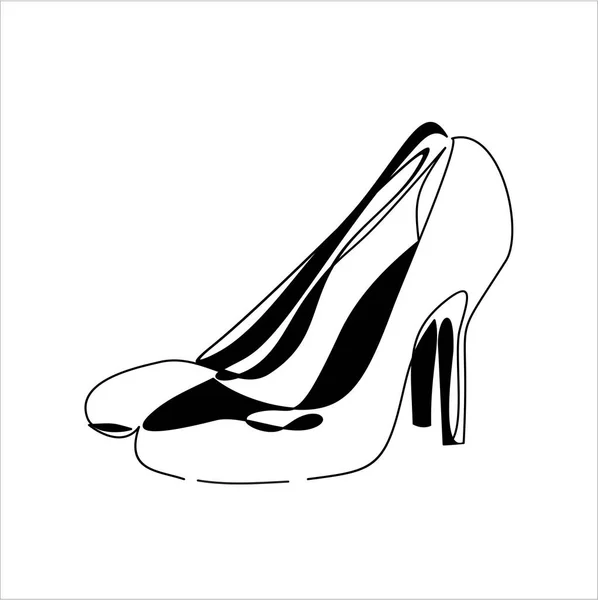 Sapatos Femininos Simplesmente Ilustração Vetorial — Vetor de Stock