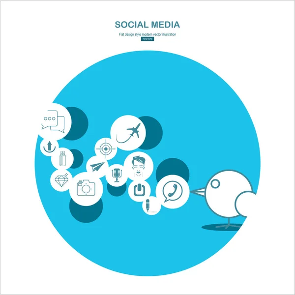 Sociala Medier Helt Enkelt Vektor Illustration — Stock vektor