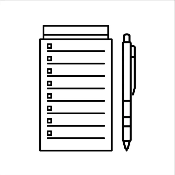 Блокнот Ручка Просто Векторні Ілюстрації — стоковий вектор