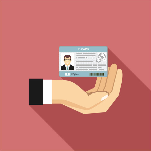 рука с ID-картой просто векторная иллюстрация
 
