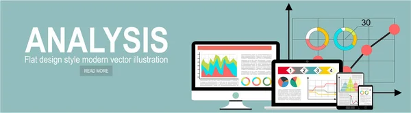 Conceptos Ilustración Diseño Plano Para Análisis Negocios Informe Financiero Consultoría — Vector de stock