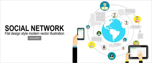 Soziales Netzwerk Einfach Vektorillustration — Stockvektor