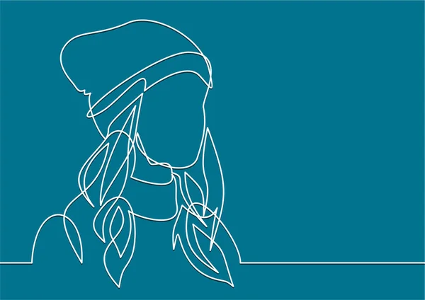 Женщина Шляпе Просто Векторная Иллюстрация — стоковый вектор