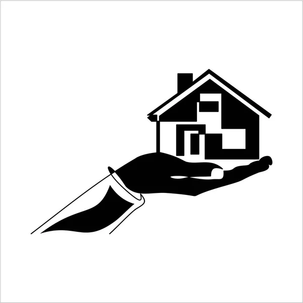 Hand Holding House Helt Enkelt Vektor Illustration — Stock vektor