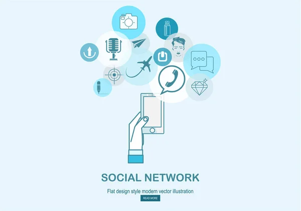 Soziales Netzwerk Einfach Vektorillustration — Stockvektor