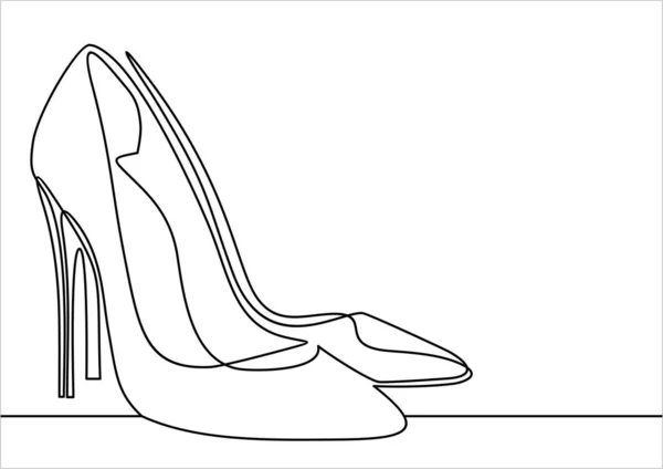 Sapatos Femininos Simplesmente Ilustração Vetorial — Vetor de Stock