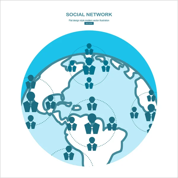 Sociala Nätverk Helt Enkelt Vektor Illustration — Stock vektor
