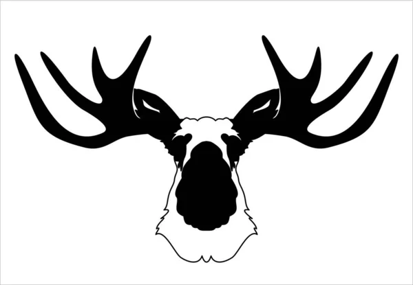 Cervo Singolo Isolato Bianco Illustrazione Vettoriale — Vettoriale Stock