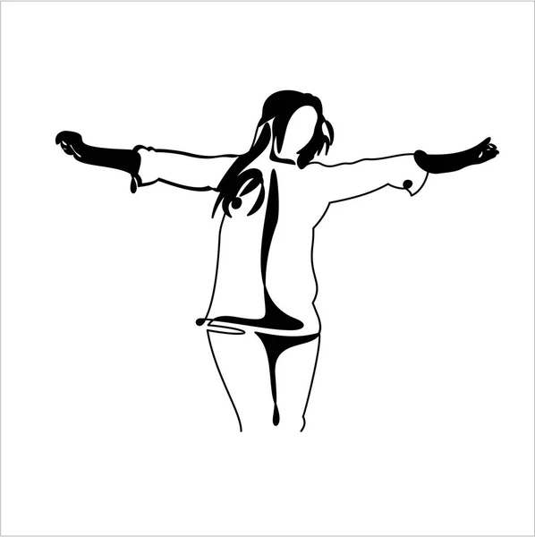 Dansende Vrouw Gewoon Vector Illustratie — Stockvector