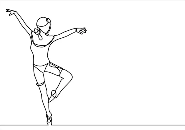 Bailarina Simplemente Vector Ilustración — Vector de stock