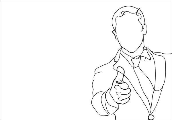 Man Suit Business Concept Flat Design Ilustração — Vetor de Stock