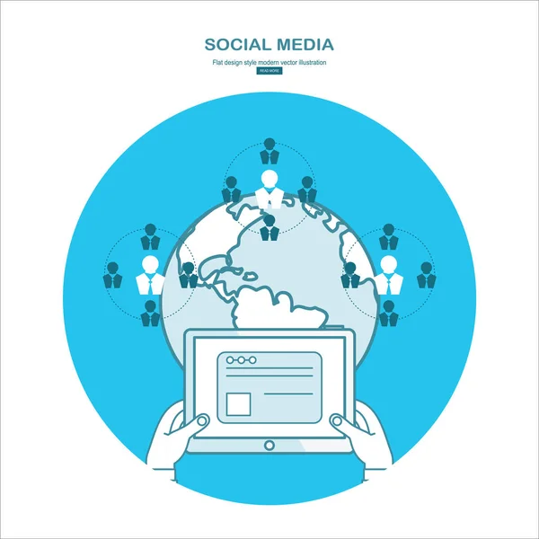 Sociala Medier Banner Helt Enkelt Vektor Illustration — Stock vektor