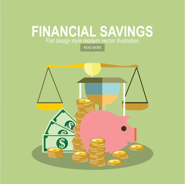 Économies Financières Illustration Vectorielle Simple — Image vectorielle