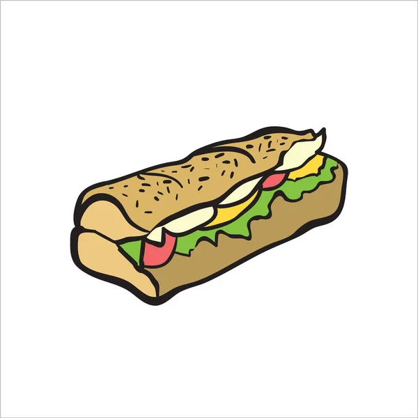 Sandwich Einfach Vektorillustration — Stockvektor