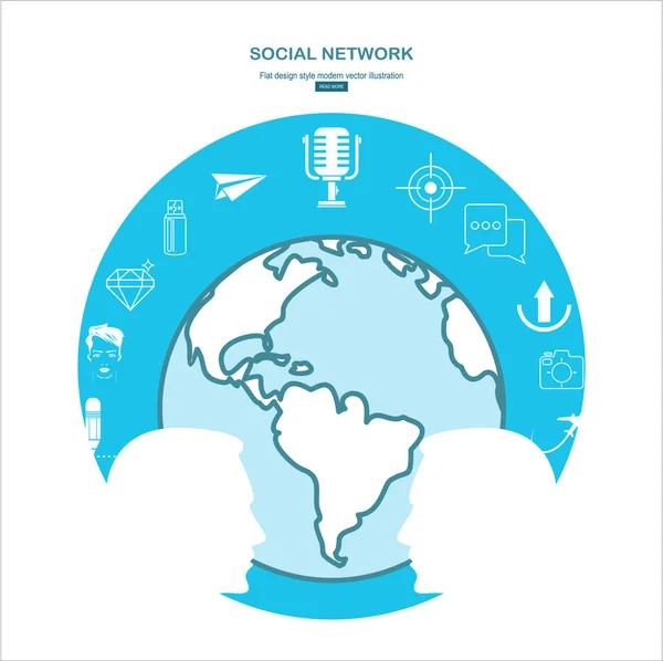 Social Network Simply Vector Illustration — Stock Vector