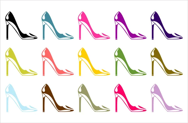 Γυναικεία Παπούτσια Απλά Απεικόνιση Διάνυσμα — Διανυσματικό Αρχείο
