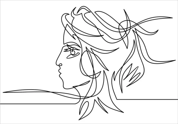 Profil Femme Illustration Vectorielle Simple — Image vectorielle