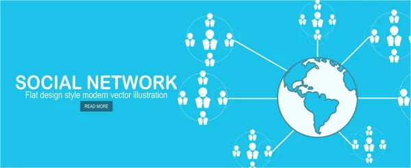 Soziales Netzwerk Einfach Vektorillustration — Stockvektor