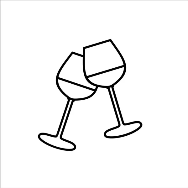 带葡萄酒的玻璃杯简单的矢量插图 — 图库矢量图片