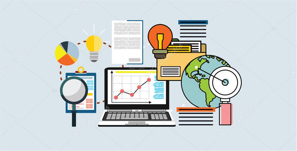 Business analytics concept theme. Vector illustration