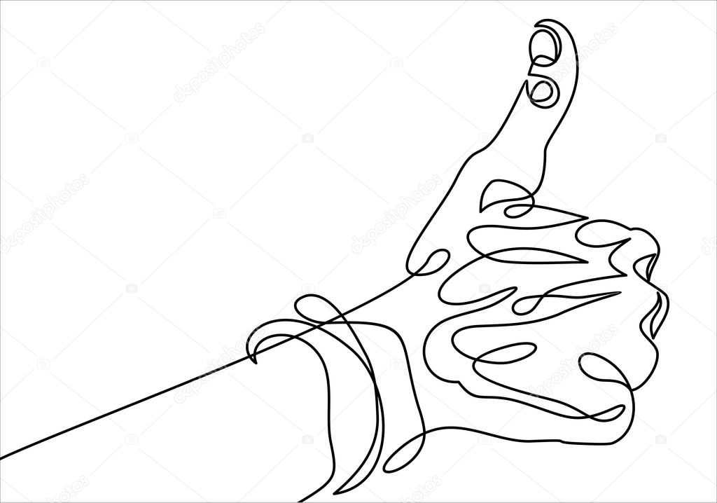 hand with like sign simply vector illustration 